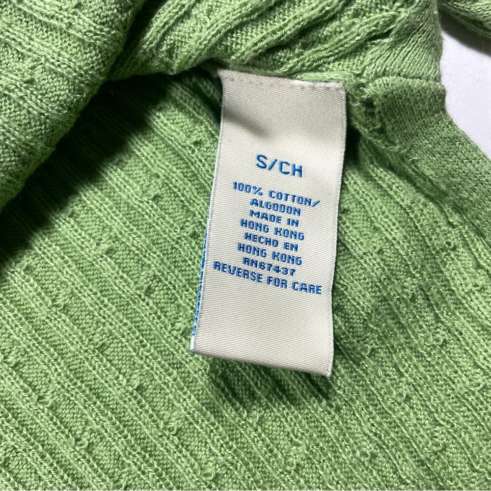 Polo Jeans Co. green V-neck cable knit long sleeve sweater Size S - Picture 4 of 6